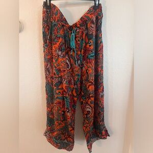 Anthropology Emma Shipley cropped flowy pants size 1x